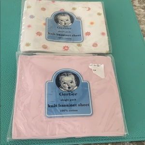 NWT set of 2 baby bassinet fitted sheets